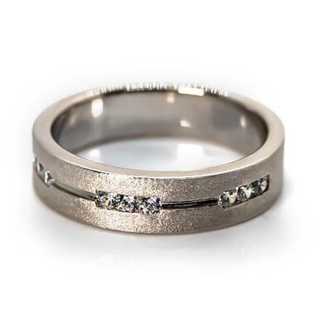 Diamond Channel Band in 18k White Gold